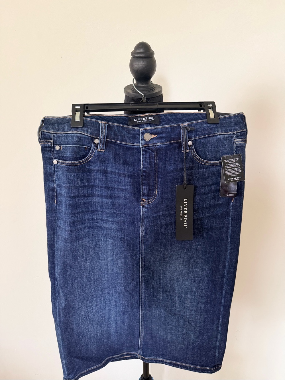 Liverpool Navy Blue Denim Pencil Skirt